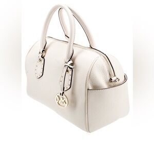 Michael Kors White Satchel with Silver Accents